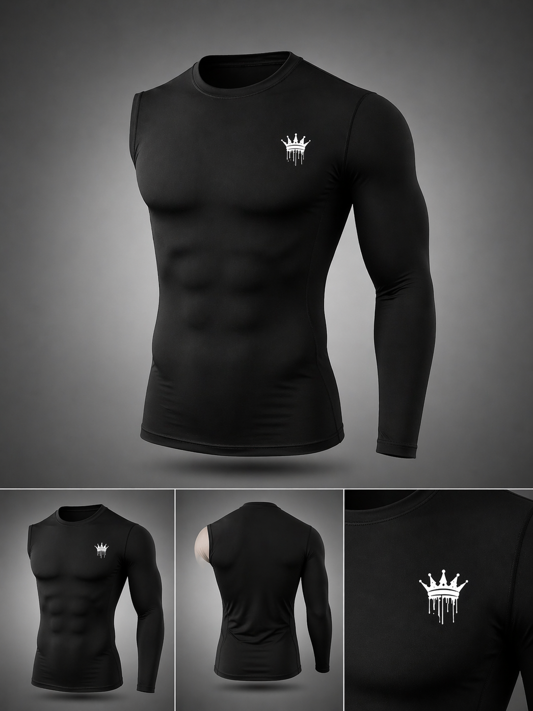 CAMISA DE COMPRESIÓN DE UNA MANGA (NEGRA)